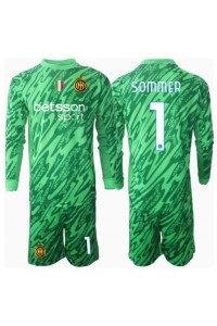 Inter Milan Yann Sommer #1 Keeper Babyklær Hjemme Fotballdrakt til barn 2024-25 Lange ermer (+ Korte bukser)